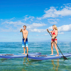 10.6/11 Feet Inflatable Adjustable Paddle Board with Carry Bag and Turtle Pattern
