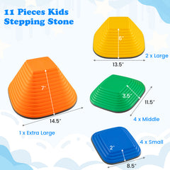 11 Pieces Kids Stepping Stone Square Stackable Indoor Outdoor