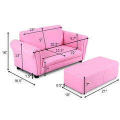 Kid's Double Couch Lounge sofa with Ottoman
