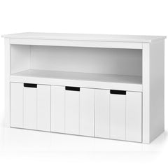 Kid Toy Storage Cabinet Drawer Chest with Wheels and Large Storage Cube Shelf