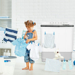 2-in-1 Portable 22lbs Capacity Washing Machine with Timer Control