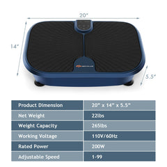 Mini Vibration Fitness Plate Machine with Remote Control and Loop Bands