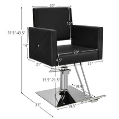 360° Swivel Cushioned Barber Hair Styling Chair for Hair Salon with Hydraulic Pump