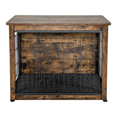 Wooden Dog Crate Furniture with Double Door and Tray