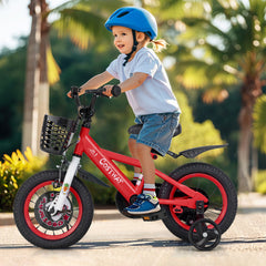 12/14/16/18 Inch Kids Bike Adjustable with Storage Basket and Double Brake for 3-8 Years Old