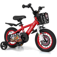 12/14/16/18 Inch Kids Bike Adjustable with Storage Basket and Double Brake for 3-8 Years Old