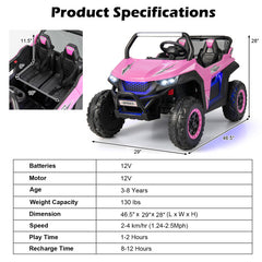 12V 2-Seater Kids Ride on UTV with Slow Start Function and Music Player