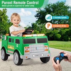 12V Battery Powered Electric Vehicle with Remote Control and Trash Bin