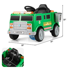 12V Battery Powered Electric Vehicle with Remote Control and Trash Bin