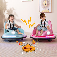 12V Kids Ride On Bumper Car with Remote Control and Dual Joysticks