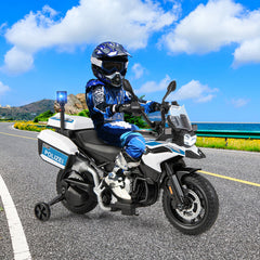 12V BMW Kids Ride On Police Motorcycle with Light and Music