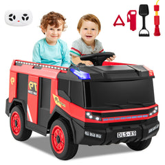 12V Kids Ride on Fire Truck 2-Seater with Remote Control and Water Gun