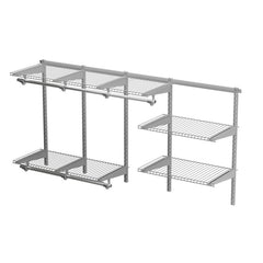 3 to 6 Feet Wall-Mounted Closet System Organizer Kit with Hang Rod