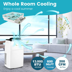 13000 BTU(Ashrae) Portable Air Conditioner with App and Heater