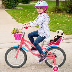 Kids Bicycle with Training Wheels and Basket for Boys Girls Age 3-9 Years