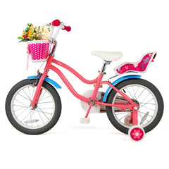 Kids Bicycle with Training Wheels and Basket for Boys Girls Age 3-9 Years
