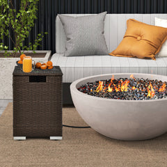 2-in-1 Patio Rattan Gas Propane Tank Cover for 20 lbs Propane Tanks