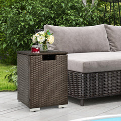 2-in-1 Patio Rattan Gas Propane Tank Cover for 20 lbs Propane Tanks