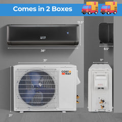 Energy Star Certified 18000 BTU 21 SEER2 208-230V Mini Split Air Conditioner and Heater Gray