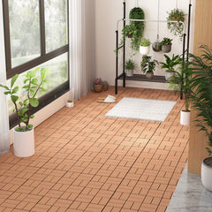 18 Pieces 12 x 12 Inch All Weather Interlocking Deck Tiles