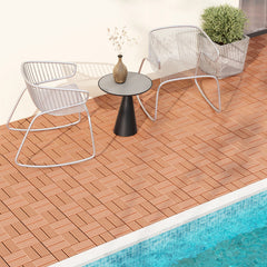 18 Pieces 12 x 12 Inch All Weather Interlocking Deck Tiles