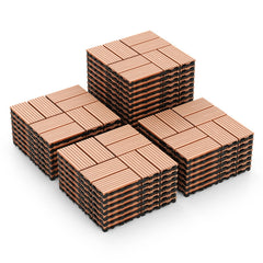 18 Pieces 12 x 12 Inch All Weather Interlocking Deck Tiles