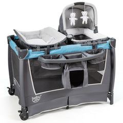4-in-1 Convertible Portable Baby Play yard with Toys and Music Player