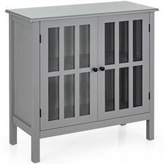 Glass Door Sideboard Console Storage Buffet Cabinet