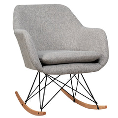 Upholstered Rocking Arm Chair with Solid Steel Wood Leg