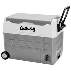 58 Quarts Car Refrigerator Portable RV Freezer Dual Zone with Wheel
