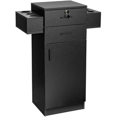 Salon Station Storage Cabinet with 6 Hair Dryer Holders for Hair Stylist