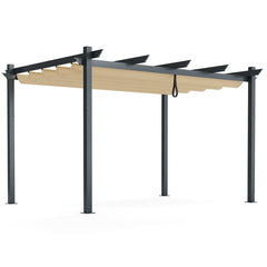 10 x 13 Feet Outdoor Aluminum Retractable Pergola Canopy Shelter