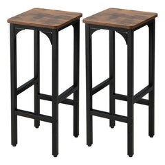 28 Inch 2 Pieces Dining Bar Chair Set with Footrest and Adjustable Pads