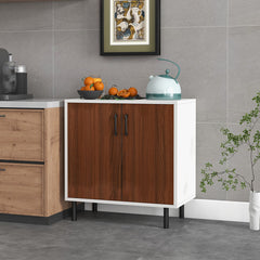 Wood Buffet Side Cabinet with 2 Doors and 5-Position Adjustable Shelf