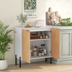 2-Door Buffet Cabinet Sideboard with Shelf and Metal Legs