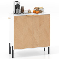 2-Door Buffet Cabinet Sideboard with Shelf and Metal Legs
