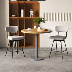 25 Inch 2 Pieces Modern Upholstered Bar Stools with Back Footrests