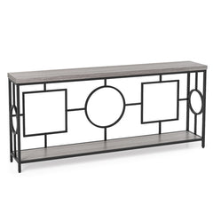 2-Tier Faux Marble Top Console Table with Storage Shelf for Hallway