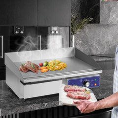 2000W Commercial Stainless Steel Grill with Adjustable Temp Control and Accessories