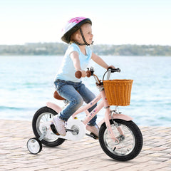12/14/16/18 Inch Kids Bike Retro Bicycle with Adjustable Height and Basket for Ages 3-8 Years Old