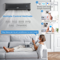 Energy Star Certified 24000 BTU 21 SEER2 208-230V Mini Split Air Conditioner and Heater Gray Wifi Enabled