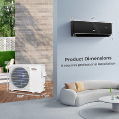 Energy Star Certified 24000 BTU 21 SEER2 208-230V Mini Split Air Conditioner and Heater Black Wifi Enabled