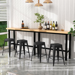 24 Inch Set of 4 Cafe Side Chairs with Rubber Feet and Removable Back
