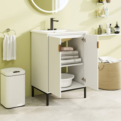24 Inch Bathroom Vanity with Sink Combo and Adjustable Shelf