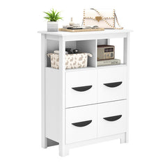 24 Inch Floor Cabinet with 2 Open Compartments and 2 Drawers