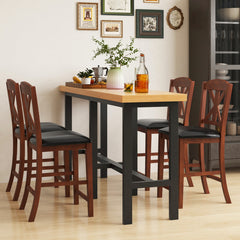 24 Inch Upholstered Dining Chair with Hollowed High Backrest Set of 2