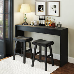 24 Inches Counter Height Stools Set of 2 with Footrest for Restaurant Cafe Pub