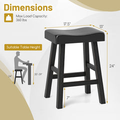 24 Inches Counter Height Stools Set of 2 with Footrest for Restaurant Cafe Pub