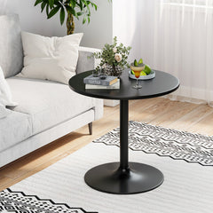 24 Inch Modern Round Cocktail Table with Metal Base and MDF Top