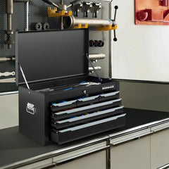 24 Inch Tool Chest Case with 6 Drawers and Top Storage for Garage Repair Shop & Warehouse